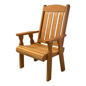 amish casual heavy duty 600 lb high back mission treated patio chair (cedar stain)
