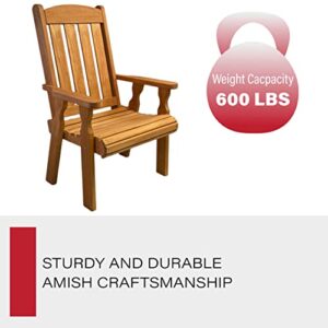 Amish Casual Heavy Duty 600 Lb High Back Mission Treated Patio Chair (Cedar Stain)
