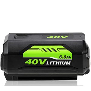 upgraded to 6.0ah op4026 40 volt lithium replacement battery compatible with ryobi 40v battery op4050a op40601 op4026a op4040 op4030 op4050 op4015 op40261 op40201 op40301 op40401 with led indicator