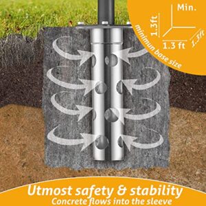 4smile Umbrella Base - Stainless Steel In-Ground Umbrella Stand, Made in Germany, 2,200lbs load-bearing - Secure mounting solution for every Cantilever Umbrella