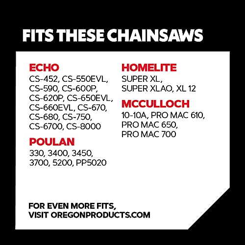 Oregon D70 AdvanceCut Chainsaw Chain for 20-Inch Bar – 70 Drive Links, Replacement Low-Kickback Chainsaw Blade, .050 Inch Gauge, 3/8 Inch Pitch, fits Several Poulan Pro & Echo Models (D70)