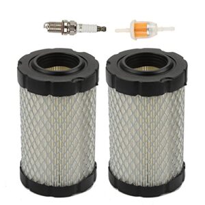 harbot (pack of 2) air filter with fuel filter for john deere miu14395 d100 d105 d110 d130 z225 z235 z255 x124 l105 l107 e100 e120 e130 husqvarna yta22v46 yth22v46 yth24v48 hu800awd lawn mower tractor