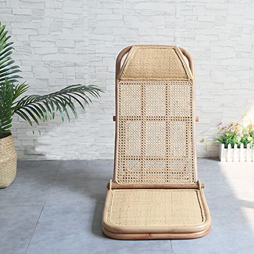 DYCLE Sun Loungers, Patio Lounge Chairs, Recliner Rattan Mat with Wooden Border, Adjustable Backrest, for Outdoor Garden Patio Beach