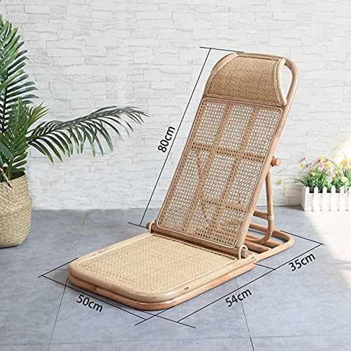 DYCLE Sun Loungers, Patio Lounge Chairs, Recliner Rattan Mat with Wooden Border, Adjustable Backrest, for Outdoor Garden Patio Beach