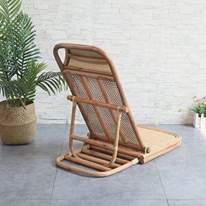 DYCLE Sun Loungers, Patio Lounge Chairs, Recliner Rattan Mat with Wooden Border, Adjustable Backrest, for Outdoor Garden Patio Beach