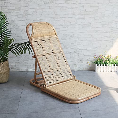 DYCLE Sun Loungers, Patio Lounge Chairs, Recliner Rattan Mat with Wooden Border, Adjustable Backrest, for Outdoor Garden Patio Beach