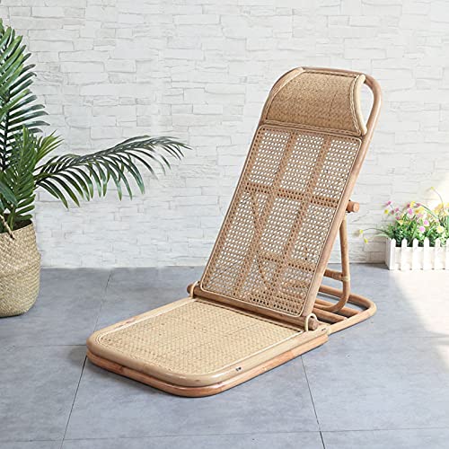 DYCLE Sun Loungers, Patio Lounge Chairs, Recliner Rattan Mat with Wooden Border, Adjustable Backrest, for Outdoor Garden Patio Beach