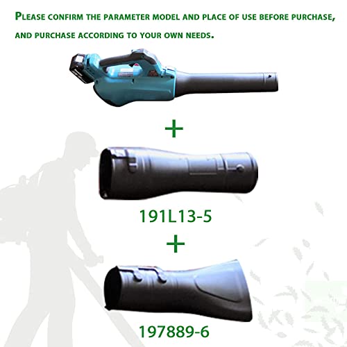 197889-6 Flat End Nozzle Attachment Compatible with Makita X2 36V, 18V Hand held Blower XBU02Z, XBU03, DUB362- Easy One-Click Installation