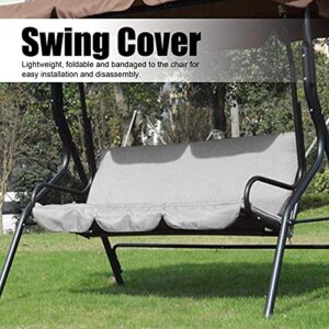 Outdoor Swing 3 Seat Waterproof Pad Replacement Swing Seat Cover Garden Courtyard Swing Set Cover Patio Swing Chair Protection Cover Replacement Ceiling Spare Protective Cover for Garden(Grey)