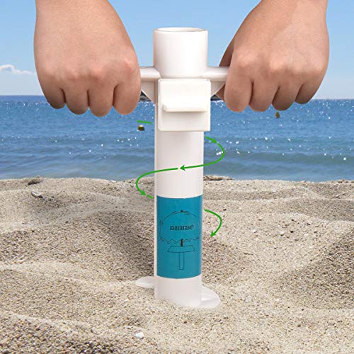 DUUDO Beach Umbrella Sand Anchor, Beach Accessories-Umbrella Base with 5-Spiral Screw Design, Beach Essentials Umbrella Holder Stand Resist Strong Winds One Size Fits All