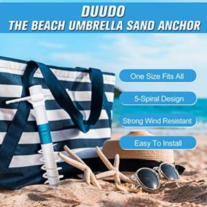 DUUDO Beach Umbrella Sand Anchor, Beach Accessories-Umbrella Base with 5-Spiral Screw Design, Beach Essentials Umbrella Holder Stand Resist Strong Winds One Size Fits All