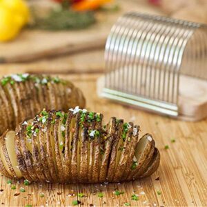 Charcoal Companion CC2031 Hasselback Potato Slicing Rack - Bake or Grill Delicious Potatoes In Your Kitchen or BBQ