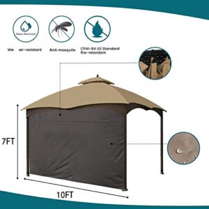 Gazebo Universal Replacement Privacy Curtain - Wonwon Privacy Panel Canopy Side Wall for 10' x 10' Outdoor Gazebo (Brown)