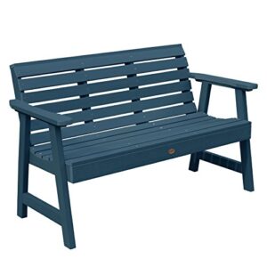 highwood weatherly garden bench, 4 feet, nantucket blue