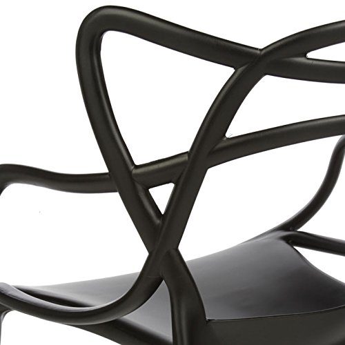 2xhome - Set of 6 Black Dining Room Chairs - Modern Contemporary Designer Designed Popular Home Office Work Indoor Outdoor Armchair Living Family Room Kitchen