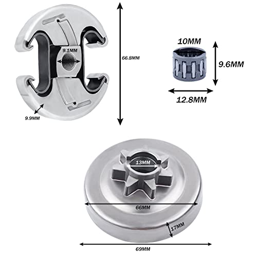 Adefol .325 7T Clutch Drum Bearing Kit for Husqvarna 455 460 Rancher Chainsaw Replacement Parts for 537291702