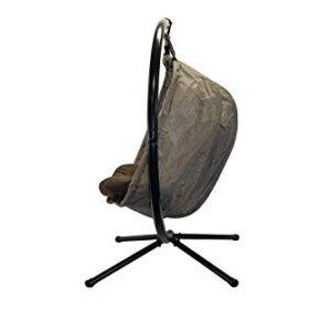 Flower House Hanging Pumpkin Loveseat Chair with Stand (Bark/Espresso)