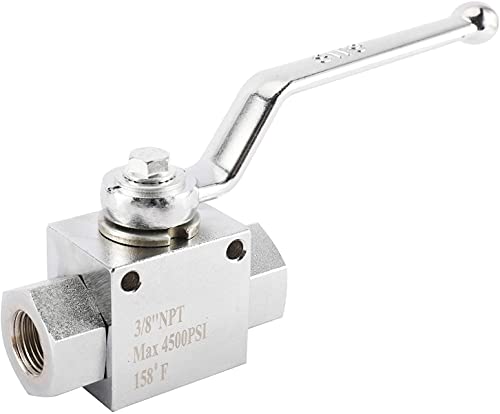 Toolly Stainless Steel High Pressure Washer Ball Valve Kit, 3/8 Inch Quick Connect for Power Washer Hose, 4500 PSI