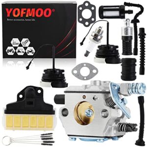 yofmoo carburetor kit compatible for 021 023 025 ms210 ms230 ms250 chainsaw wt-286 wt-215 zama c1q-s11e c1q-s11g 1123-120-0603 1123-120-0605 carb with filter fuel oil cap