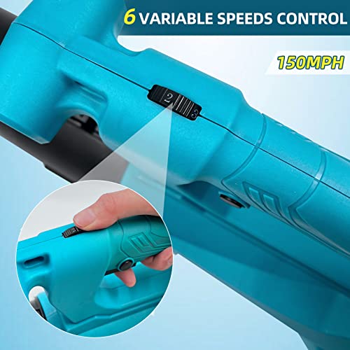 Electric Cordless Leaf Blower,460CFM 6-Gear Wind Speed Regulation, Lightweight Leaf Blower Cordless With Battery And Charger For Lawn Care, Patio, Blowing Leaves And Snow Electric Handheld Leaf Blower