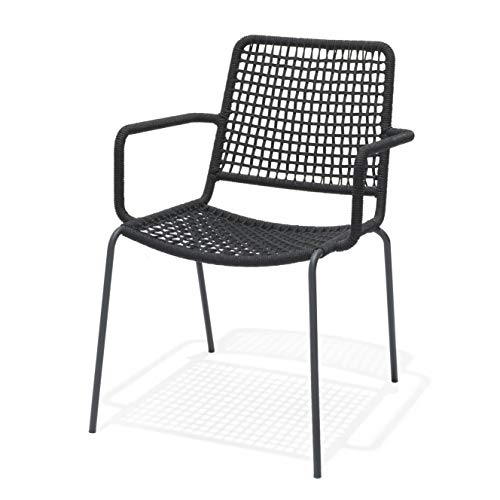 Amazonia Lancaster 4-Piece Chair Set Steel with a Rope Seat | Ideal for Outdoors