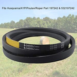 Wadoy 532197242 Mower Deck Belt 48 Inch Replacement Compatible with Husqvarna Poulan Craftsman Replace 197242