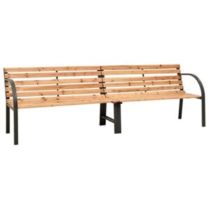 homvdxl 95″ long garden bench, fir wood outdoor patio bench park yard furniture, 2~4 person patio seat for front porch, backyard, lawn, garden, pool, deck (brown)