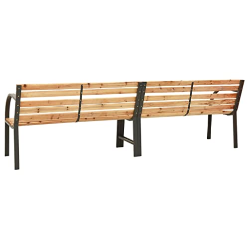 Homvdxl 95" Long Garden Bench, Fir Wood Outdoor Patio Bench Park Yard Furniture, 2~4 Person Patio Seat for Front Porch, Backyard, Lawn, Garden, Pool, Deck (Brown)