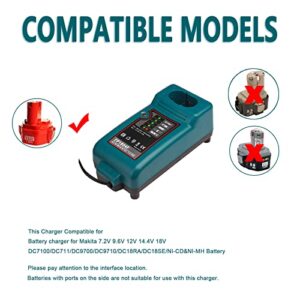 Replacement Power Tool Battery Charger for Makita 7.2V-18V 2.5A NI-CD&NI-MH Battery DC7100/DC1410/DC711/DC9700/DC9710/DC18RA/DC18SE