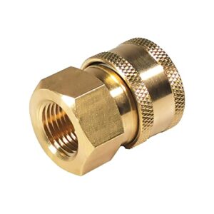 yamatic pressure washer quick connect,3/8 quick connect fitting, 3/8” female npt x 3/8” quick connect, 3/8″ inch brass female quick connect coupler, power washer coupler, rated 5000 psi (1 pcs)