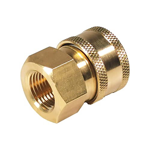 YAMATIC Pressure Washer Quick Connect,3/8 Quick Connect Fitting, 3/8'' Female NPT x 3/8'' Quick Connect, 3/8" Inch Brass Female Quick Connect Coupler, Power Washer Coupler, Rated 5000 PSI (1 PCS)