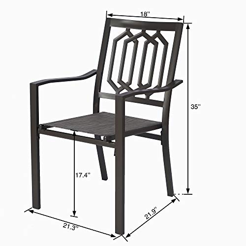 Kozyard Villa Outdoor Patio Dining Chair (Steel/Textilence)