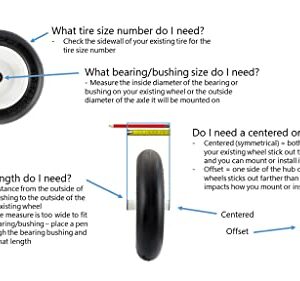 Marathon 8x2" Flat Free, Hand Truck / All Purpose Utility Tire on Wheel, 2.375" Centered Hub, 1/2" Bearings