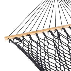 bliss hammocks bh-410bk classic rope hammock with spreader bar, black