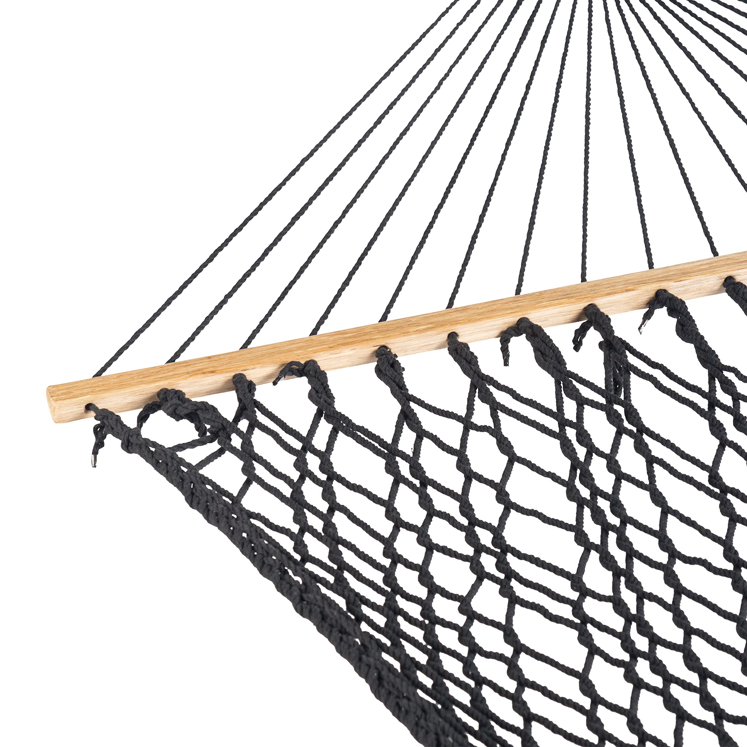 Bliss Hammocks BH-410BK Classic Rope Hammock with Spreader Bar, Black