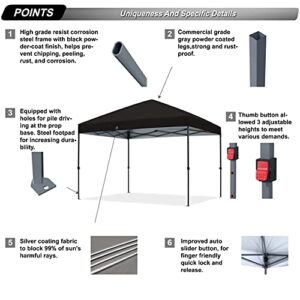 ABCCANOPY Durable Easy Pop up Canopy Tent 10x10, Black