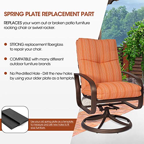 Zipcase 2.5" x 5" Two Set Patio Chair Spring Plate Replacement Part for Universal Outdoor Patio Furniture Spring and Swivel Chair, Four Piece