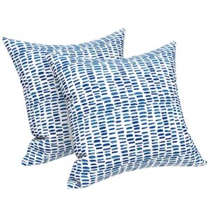 lvtxiii outdoor pillow covers only, square throw pillow covers, modern cushion cases for sofa patio couch decoration 18 x 18 inch, pack of 2, pebble blue