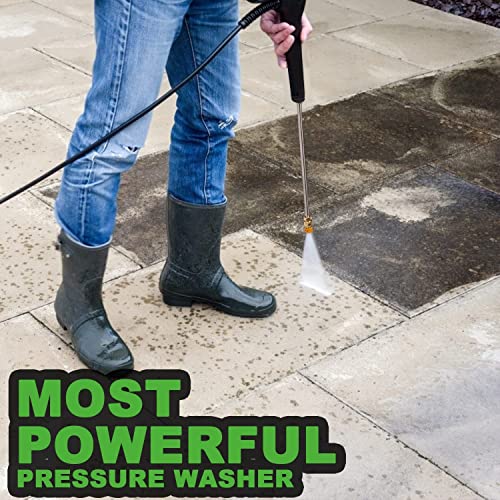 mrliance Electric Pressure Washer 2.11GPM Power Washer High Power Cleaner with Hose Reel, 4 Adjustable Nozzles, Soap Bottle for Car, Home, Garden (Green)