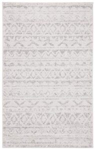 safavieh adirondack collection 2’6″ x 4′ ivory / silver adr119a moroccan boho distressed non-shedding living room bedroom accent rug