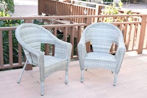 jeco w00402g_2 set of 2 grey resin wicker clark single chair without cushion