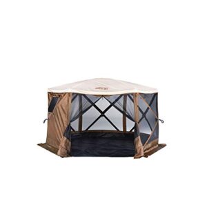 CLAM Quick-Set Outdoor Gazebo Screen Tent Canopy Accessory Rain Fly Roof Tarp for Pavilion/Pavilion Camper Models, Tan (Tent Not Included)