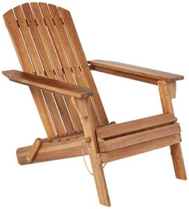 amazon aware fsc certified outdoor folding adirondack chair, acacia wood, natural finish