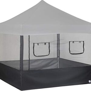 E-Z UP Food Booth Sidewall Kit, Set of 4, Fits 10' x 10' Straight Leg Canopy, Includes 2 Roll-Up Serving Windows, Commercial Grade Mesh, Black