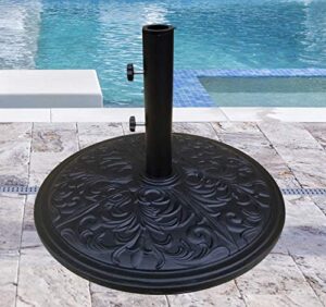 tropishade umbrella base cast iron with black powder coating weight 50 lbs