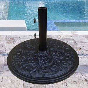 Tropishade Umbrella Base Cast Iron with Black Powder Coating Weight 50 lbs