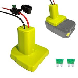 power wheel adapter for ryobi 18v battery with 30a fuse,with 12 gauge wire, power convertor for rc car, robotics, rc truck,for ryobi 18v p100 p102 p103 p107 p108 li-ion & ni-cd battery, (1 pack)