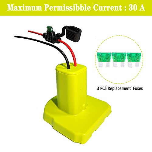 Power Wheel Adapter for Ryobi 18V Battery with 30A Fuse,with 12 Gauge Wire, Power Convertor for Rc Car, Robotics, Rc Truck,for Ryobi 18V P100 P102 P103 P107 P108 Li-ion & Ni-CD Battery, (1 Pack)