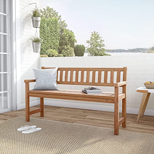 Linon Justice Catalan Bench, Teak