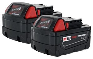 milwaukee 48-11-1828 m18 xc red lithium 18-volt lithium-ion cordless tool battery (2 pack)